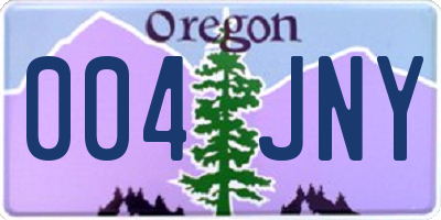 OR license plate 004JNY