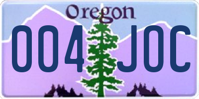 OR license plate 004JOC