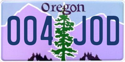 OR license plate 004JOD