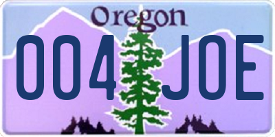 OR license plate 004JOE