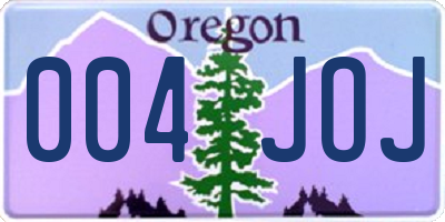 OR license plate 004JOJ
