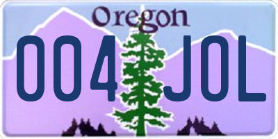 OR license plate 004JOL