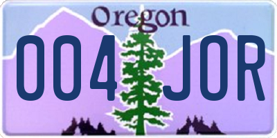 OR license plate 004JOR