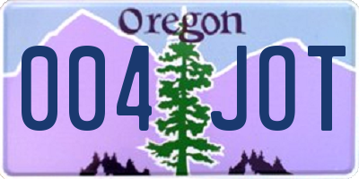 OR license plate 004JOT