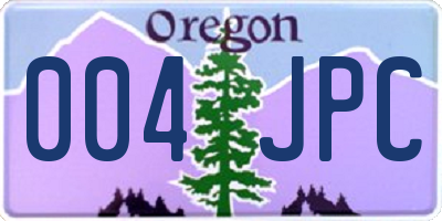 OR license plate 004JPC