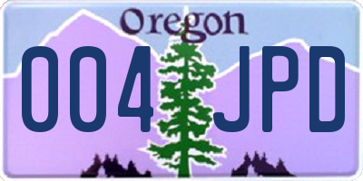 OR license plate 004JPD