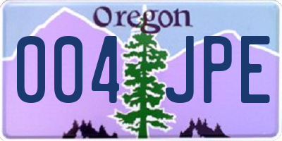 OR license plate 004JPE