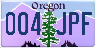 OR license plate 004JPF