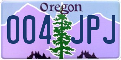 OR license plate 004JPJ