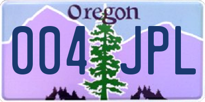 OR license plate 004JPL