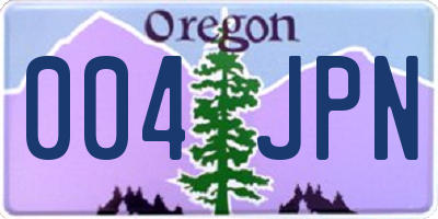 OR license plate 004JPN