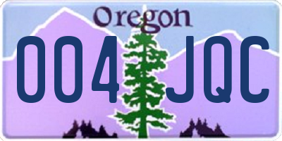 OR license plate 004JQC