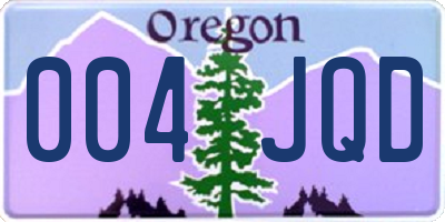 OR license plate 004JQD
