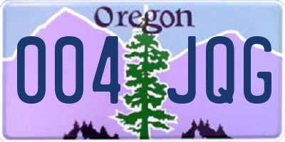 OR license plate 004JQG