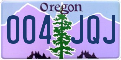 OR license plate 004JQJ