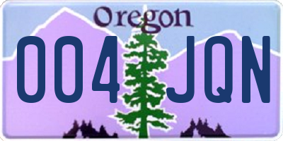 OR license plate 004JQN