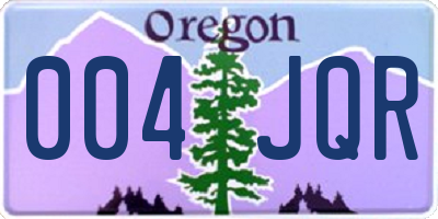 OR license plate 004JQR