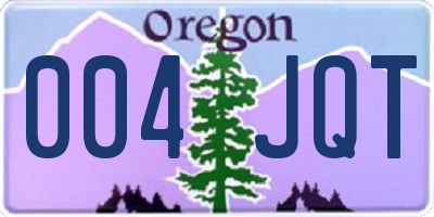 OR license plate 004JQT