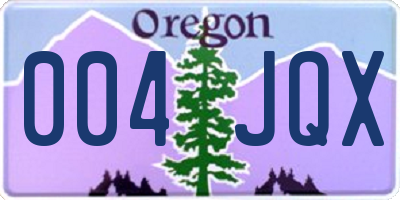 OR license plate 004JQX
