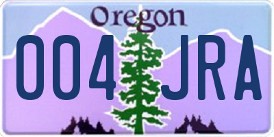 OR license plate 004JRA