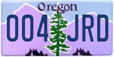 OR license plate 004JRD