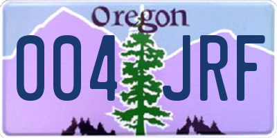 OR license plate 004JRF