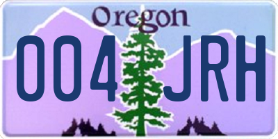 OR license plate 004JRH