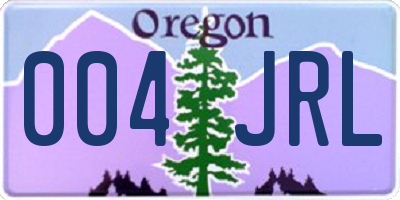 OR license plate 004JRL