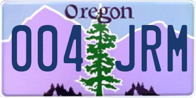 OR license plate 004JRM