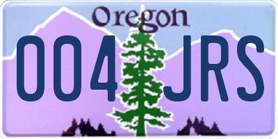 OR license plate 004JRS