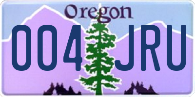 OR license plate 004JRU