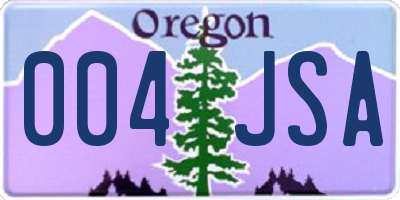 OR license plate 004JSA
