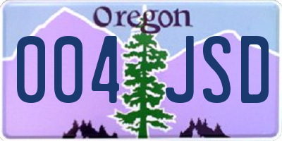 OR license plate 004JSD