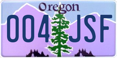 OR license plate 004JSF