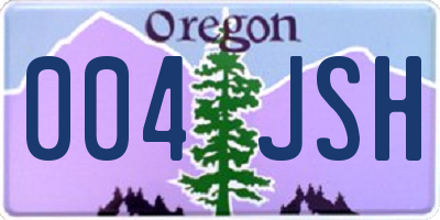 OR license plate 004JSH