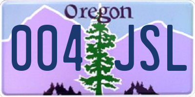 OR license plate 004JSL