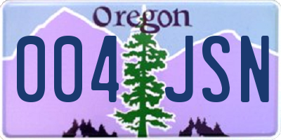OR license plate 004JSN