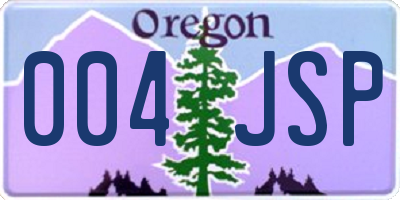 OR license plate 004JSP
