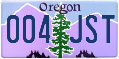 OR license plate 004JST