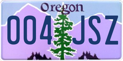 OR license plate 004JSZ