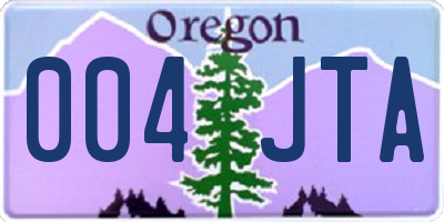 OR license plate 004JTA