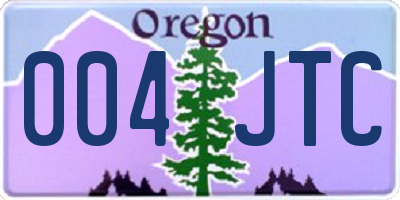 OR license plate 004JTC