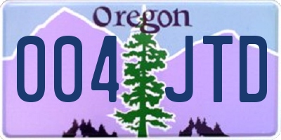 OR license plate 004JTD