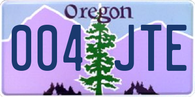 OR license plate 004JTE
