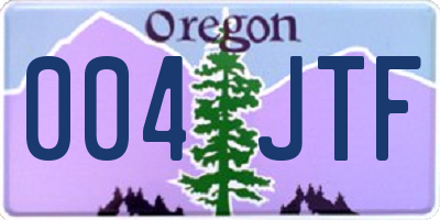OR license plate 004JTF