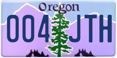 OR license plate 004JTH