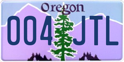 OR license plate 004JTL