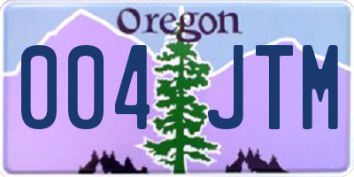 OR license plate 004JTM