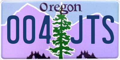 OR license plate 004JTS