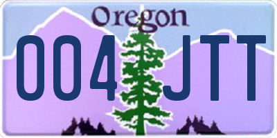 OR license plate 004JTT